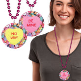 Candy Hearts Medallion Bead Necklaces